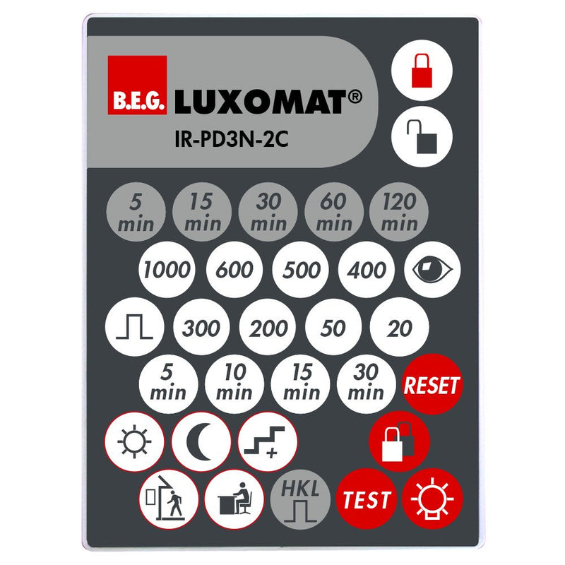 BEG Brück Electronic - Zubehör/Ersatzteile für Bewegungsmelder IR-Fernbedienung IR-PD3N-2C