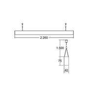 Brumberg Leuchten - Pendelleuchte Pendel-Profilleuchte 7417182032 2260 x 75 x 40mm