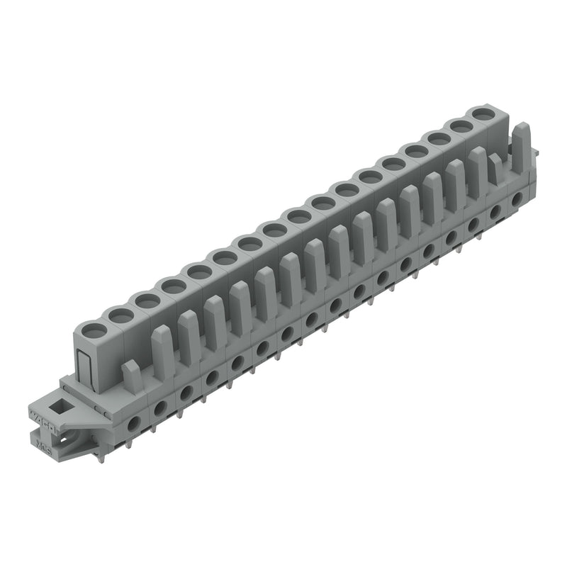 WAGO - Leiterplattensteckverbinder THT-Federleiste gerade 232-147/031-000 Rastermaß 5mm,grau − 10 Stück
