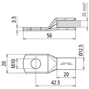 DEHN - Presskabelschuh für Cu-Leiter Presskabelschuh PKS 35 10 CUGALSN − 3 Stück