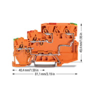 WAGO - Initiator/Aktor-Reihenklemme 3-Leiter-Aktorenkemme 2000-5357/101-000 für NPN − 15 Stück