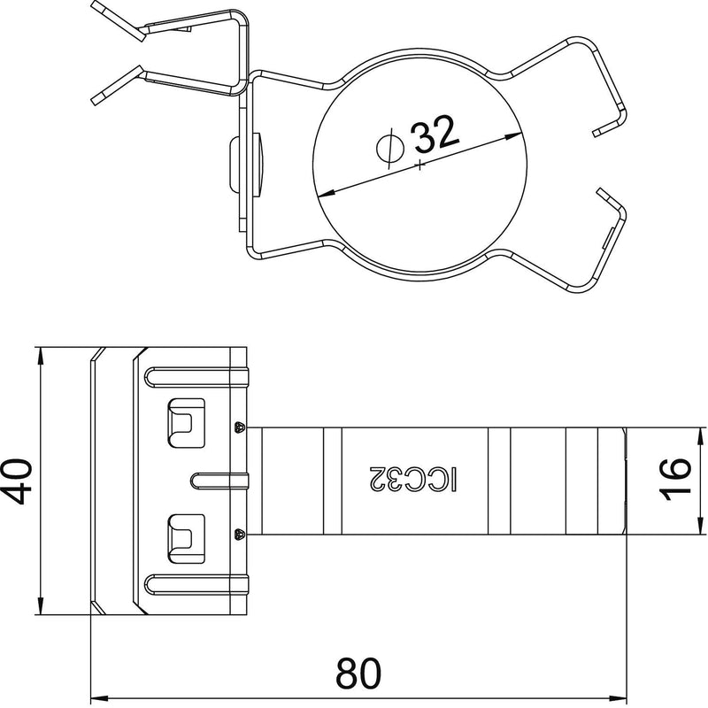 OBO Bettermann - Befestigungsklammer Trägerklammer SCHPC 4-10 D32 m.Rohraufna. 30-32mm − 50 Stück
