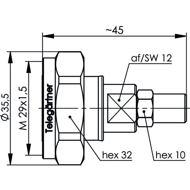 Telegärtner - Koax-Steckverbinder 7-16-Kabelstecker 100024420 50Ohm G1 G5 G6