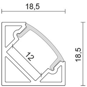 Nobile - Zubehör/Ersatzteile für Lichtschlauch/-band Alu Eck-Profil 2m 5011146813 Abdeckung transp. − 1 Stück
