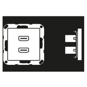 Jung - Multifunktions-Anschlussdose Multimedia-Anschluss sw MA A 1133 SW 2 x HDMI m.Tragring