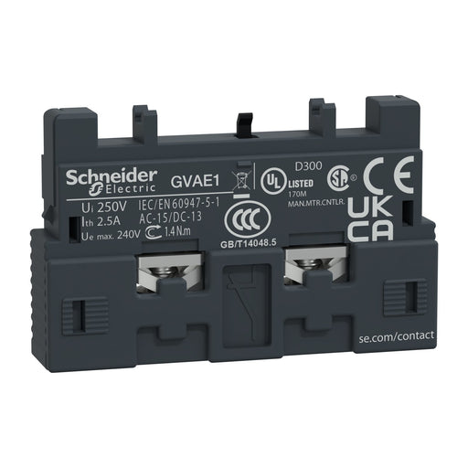 Schneider Electric - Hilfsschalterblock Hilfsschalter GVAE1TQ 1S, 1Ö − 20 Stück