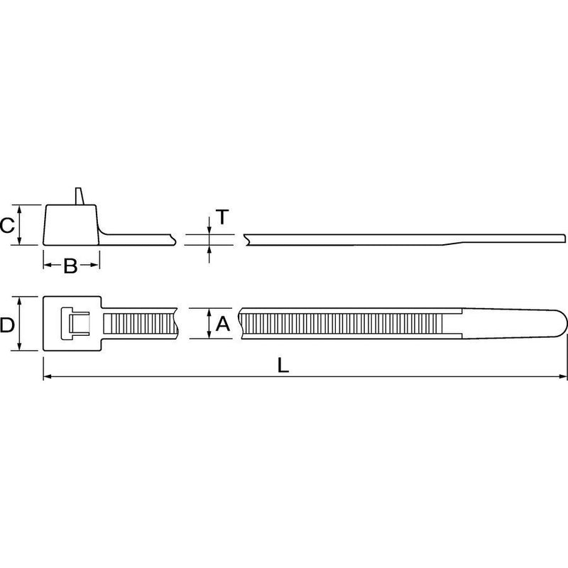 HellermannTyton - Kabelbinder RELK2I-N66-BK 4,8x300 schwarz − 100 Stück