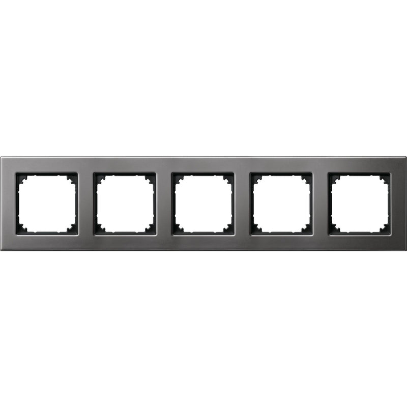Merten - Abdeckrahmen Metallrahmen 5f.rho/gr 475514 waage/senkrecht
