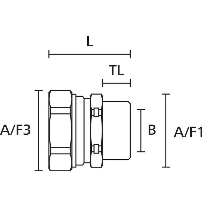 HellermannTyton - Metall-Schutzschlauch-Verschraubung Metallverschraubung LTS10FMCM16NPB10) − 10 Stück
