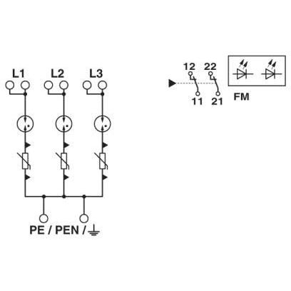 Phoenix Contact - Blitzstromableiter für Energietechnik Blitzstrom- / ÜSS-Ableiter PWT 100-800AC-FM Typ 1/2