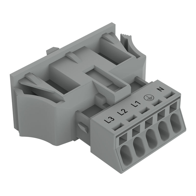 WAGO - Geräteanschluss für steckbare Gebäudeinstallation Snap-In-Stecker 890-755/060-000 5-polig,Kod. B,grau − 50 Stück