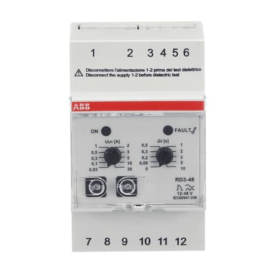 ABB Stotz S&J - Differenzstrom-Überwachungsgerät Differenzstromrelais RD3-48 12-48 V AC/DC