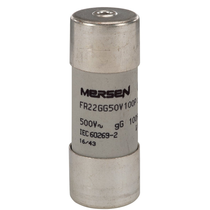 Mersen - Zylindrische Sicherung Sicherungseinsatz zylindr. FR22GG50V100P gG 22x58 100A − 10 Stück