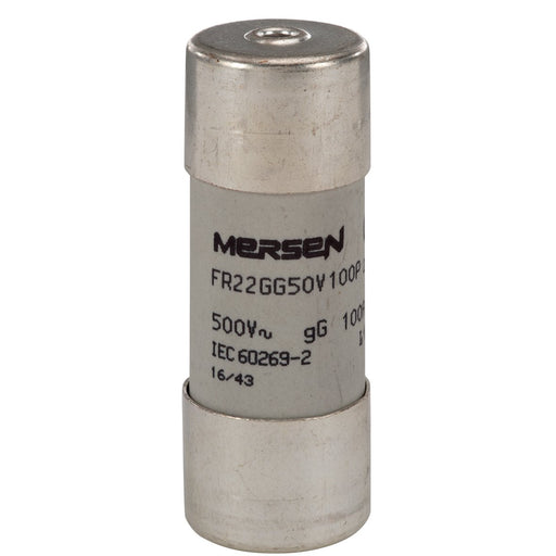 Mersen - Zylindrische Sicherung Sicherungseinsatz zylindr. FR22GG50V100P gG 22x58 100A − 10 Stück