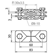 DEHN - Verbinder für Blitzschutz SVP-Klemme Niro SVPK 8.10 8.1#308069 (V4A)