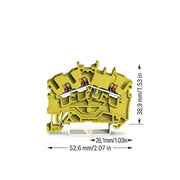 WAGO - Durchgangs-Reihenklemme 3-Leiter-Durchgangsklemme 2202-6306 mit Drücker,2,5 mm² − 100 Stück