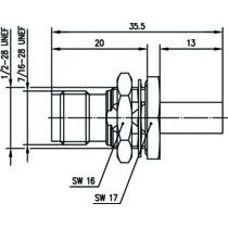 Telegärtner - Koax-Steckverbinder TNC Kabeleinb.buchse 100023823 löt/cr RG59 75Ohm − 5 Stück