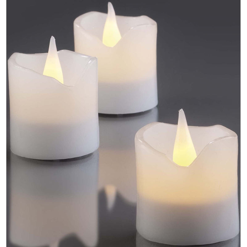 Hellum - Festbeleuchtung LED-Wachskerzen H:4,2cm 572100 6-Set 6er-Set weiß