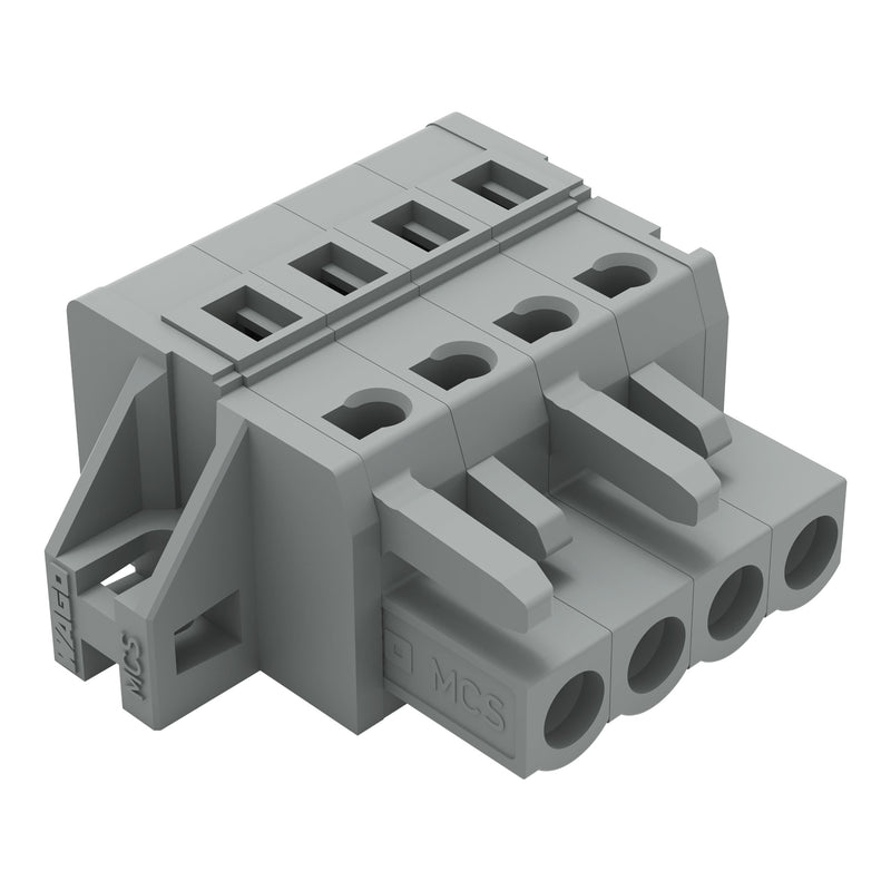 WAGO - Kabelsteckverbinder für Leiterplattensteckverbinder 1-Leiter-Federleiste 231-104/031-000 CAGECLAMP,2,5 mm²,gr − 50 Stück