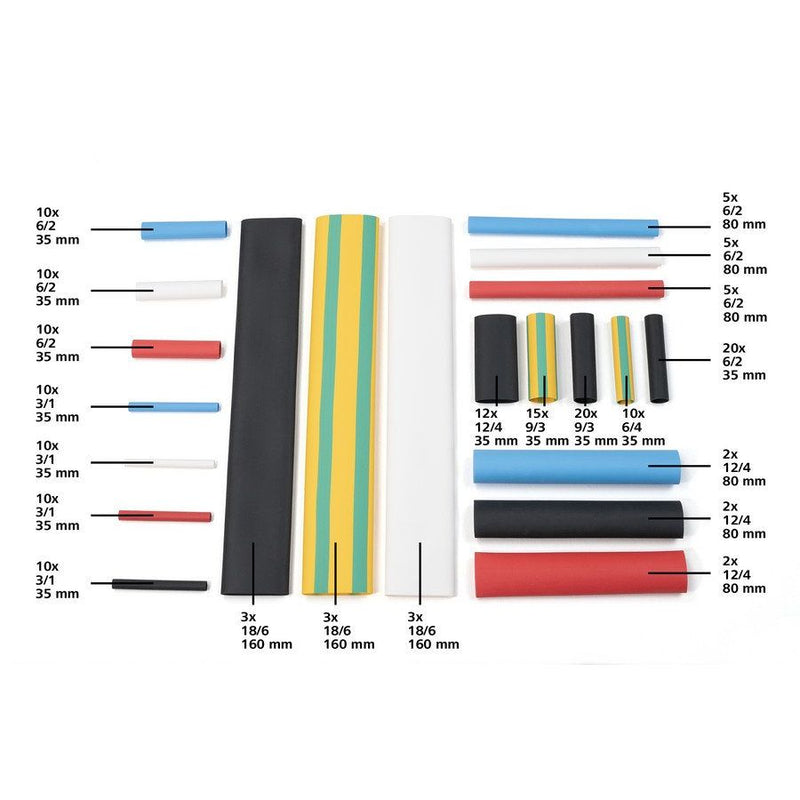 HellermannTyton - Sortimentskasten mit Schrumpfschlauchabschnitten Schrumpfschlauch-Set 380-03005 ShrinKit 321 u-Basic