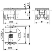 Telegärtner - Kommunikationsanschlussdose Kupfer Anschlussdose Cat.6A 100022963 UMJ45 8 K UP/50pws − 5 Stück