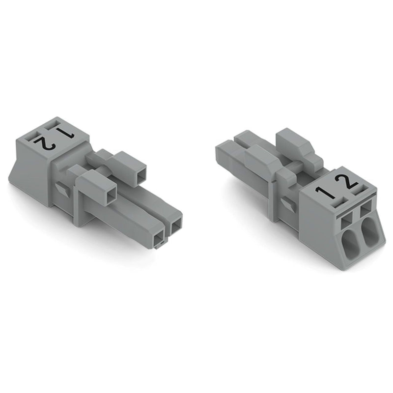 WAGO - Steckverbinder für steckbare Gebäudeinstallation Buchse 2-polig 890-242/060-000 Kod. B,grau − 50 Stück