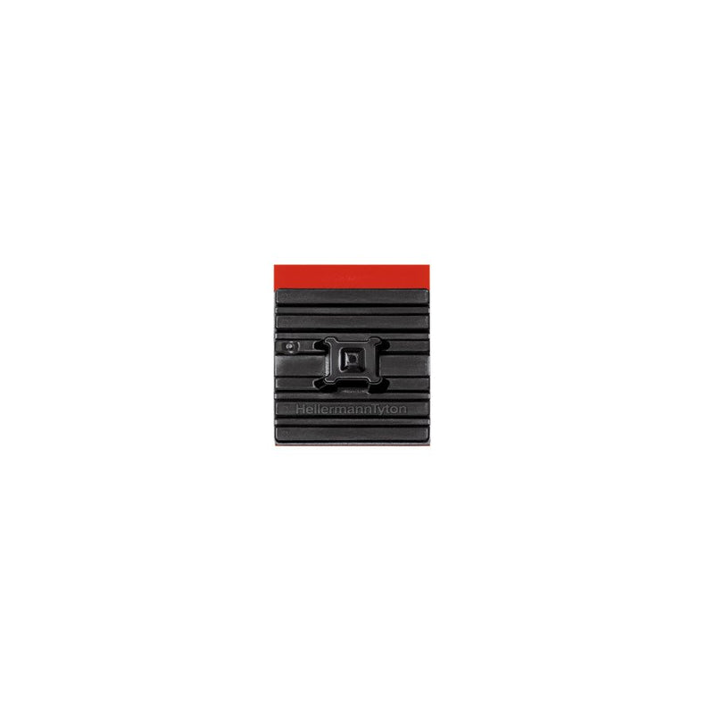 HellermannTyton - Befestigungssockel und -element für Kabelbinder Flexibler Klebesockel FMB4APT-A-PA66HS-BK schwarz 28x28mm − 100 Stück