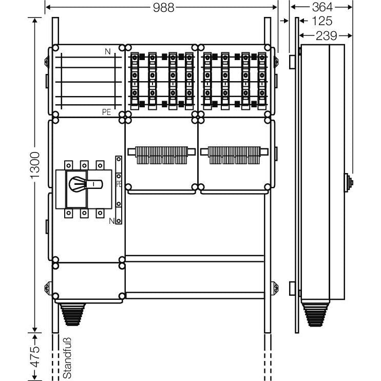 Hensel - Verteilerschrank für Energieversorgung Ladeverteiler Mi EV 22kW 8000 f.8 Ladep. a 22kW