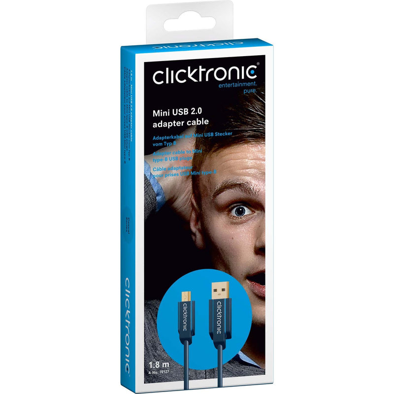 Clicktronic - PC-Kabel Mini-USB 2.0-Adapterkabel 70127 1,8m,TypB