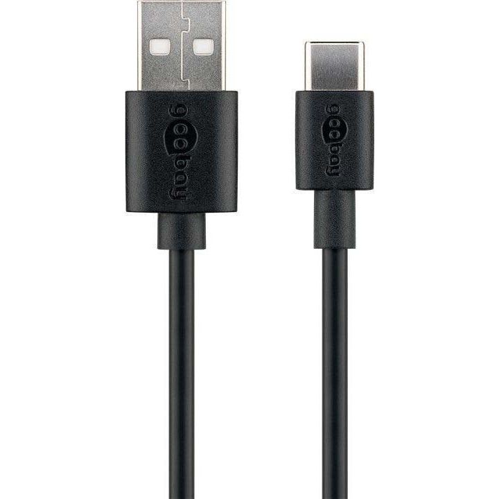 Goobay - Zubehör/Ersatzteile für Batterie/Akku/Ladegerät Sync/Ladekabel 45735 1m,max.480 Mbit/s,sw