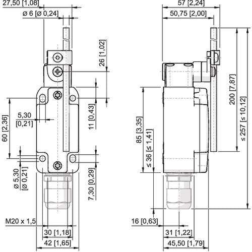 Stahl - Einzelpositionsschalter Positionsschalter 8070/2-1DDU60#275068 S/Ö Draht-Drehhebel