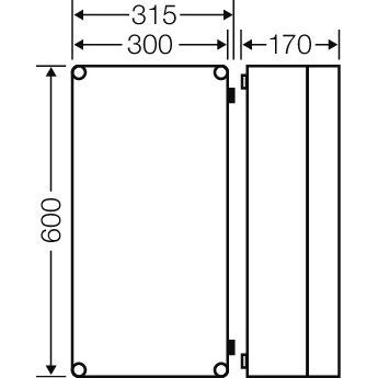 Hensel - Leergehäuse Mi-Einzelleergehäuse Mi 9401 275x575x146mm