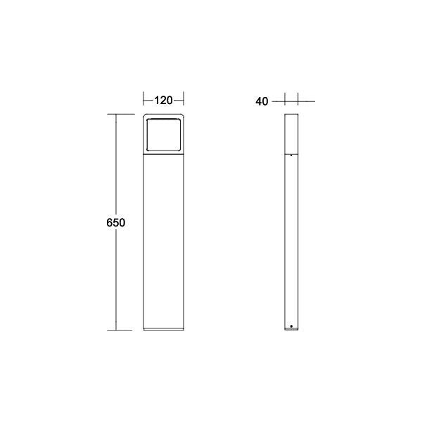 Brumberg Leuchten - Wegeleuchte LED-Pollerleuchte 65222103 3000K, graphit