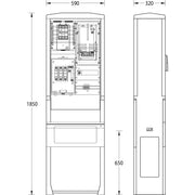 uesa - Zähler-Komplettschrank Zähleranschlusssäule ZASS1S EVO Offenbach 1850x590x320mm