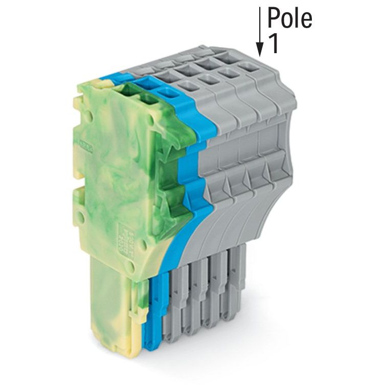 WAGO - Ein- und mehrpolige Klemmenleiste 1-Leiter-Federleiste 2020-106/000-039 1,5 mm²,gn-ge/bl/gr − 25 Stück
