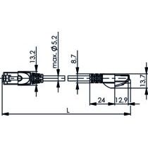 Telegärtner - Patchkabel Kupfer Patchkabel Cat6A 0,5m ge 100007985 S-FTP,LSZH,Mant.grau