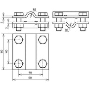 DEHN - Verbinder für Blitzschutz Kreuzstück St/tZn KS8.108.10FL30STTZN f.Rd 8-10/8-10mm