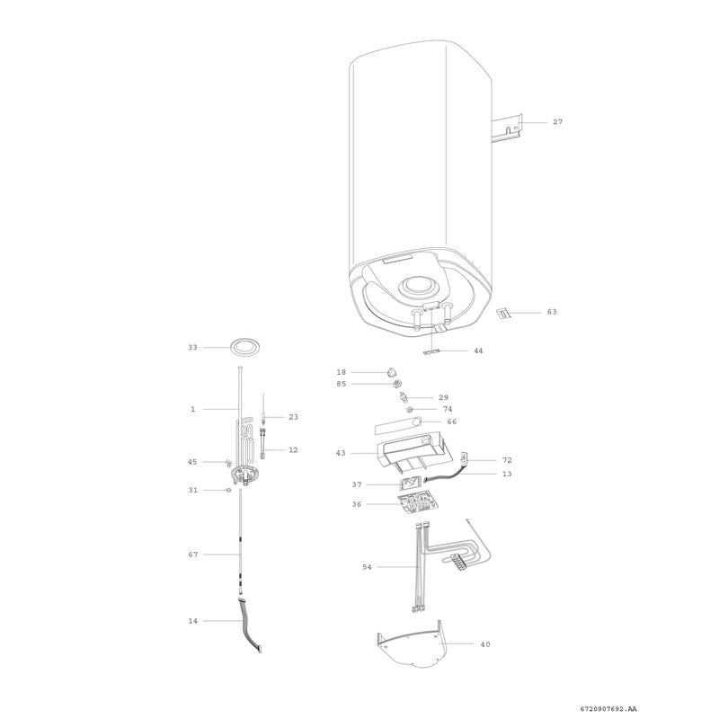 Bosch Thermotechnik - Warmwasserspeicher elektrisch Wandspeicher TR5500T 150 EB ws 150L