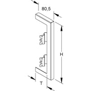 Niedax - Wandanschlussblende für Geräteeinbaukanal GK-Wandabschlussblende DWB 220T60 W doppelzug 261x61mm