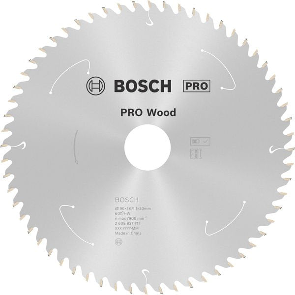 Bosch - Kreissägeblatt PRO Wood cordless 2608837711 Kreissägeblatt 190 x