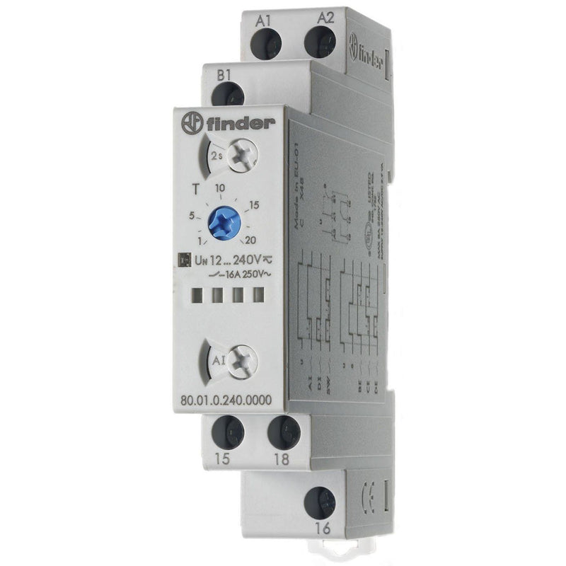 Finder - Zeitrelais Multifunktions-Zeitrelais 80.01.0.240.0000 12-240V AC/DC,1W,16A