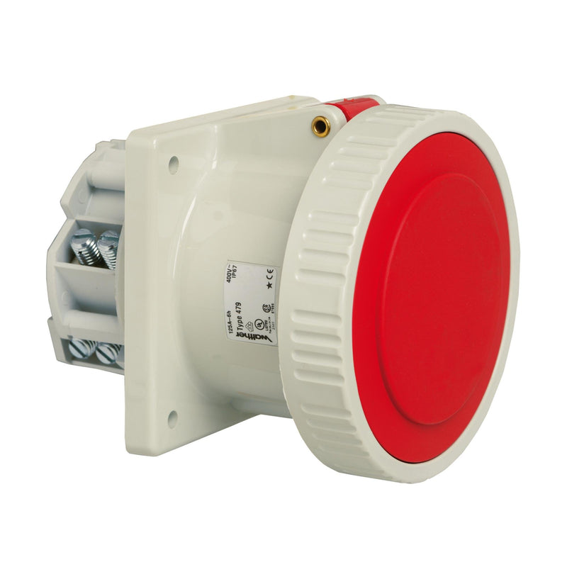 Walther Werke - CEE-Anbausteckdose (IEC 60309) Wasesrdichte Anbaudose 479406P gerade 125A 4P 6h − 2 Stück
