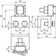 DEHN - Anschlussklemme für Blitzschutz Anschlussklemme TG/tZn 370 018 Fl 8-18 f.Rd 7-10