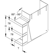 Niedax - Flachwinkel für Geräteeinbaukanal GK-Vertikaleck 90Gr. DKVV 220-78T100 W 220x100mm