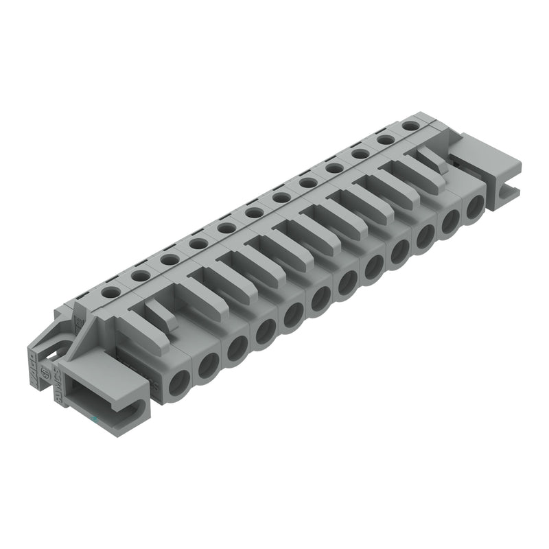 WAGO - Leiterplattensteckverbinder THT-Federleiste abgewink. 232-242/047-000 Rastermaß 5mm,grau − 25 Stück