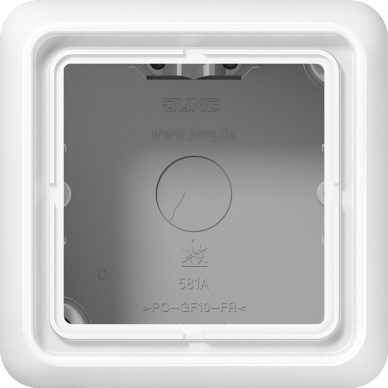 Jung - Aufputzgehäuse für Unterputzgerät AP-Kappe 1-fach aws CD 581 A WW angeformter Rahmen