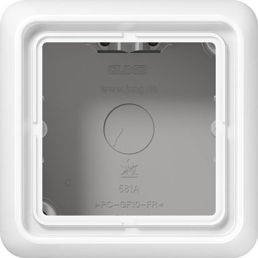 Jung - Aufputzgehäuse für Unterputzgerät AP-Kappe 1-fach aws CD 581 A WW angeformter Rahmen