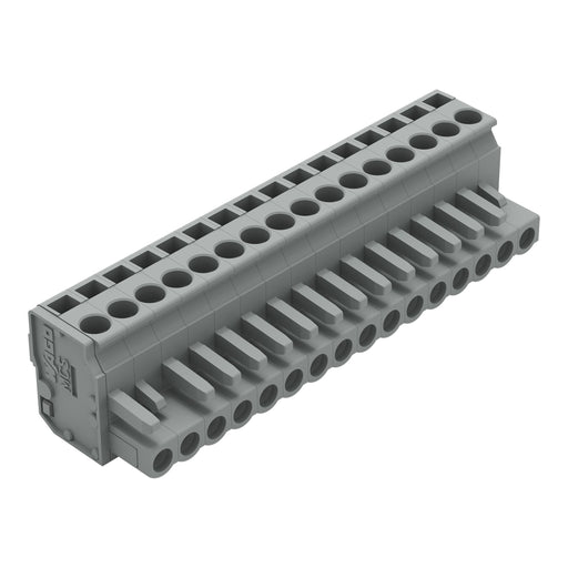 WAGO - Kabelsteckverbinder für Leiterplattensteckverbinder 1-Leiter Federleiste 232-216/026-000 CAGECLAMP 2,5mm²,gr − 25 Stück