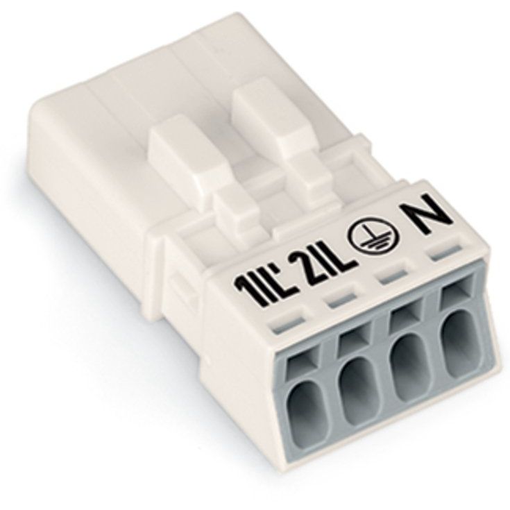 WAGO - Steckverbinder für steckbare Gebäudeinstallation Stecker 4-polig 890-234 Kod. A,weiß − 50 Stück