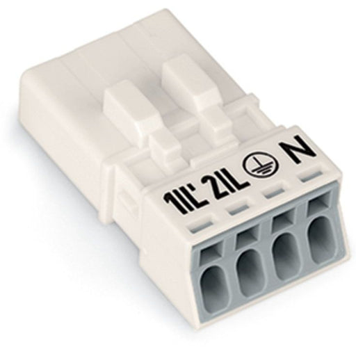WAGO - Steckverbinder für steckbare Gebäudeinstallation Stecker 4-polig 890-234 Kod. A,weiß − 50 Stück